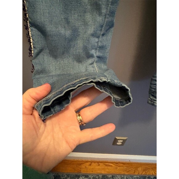 Ashley Stewart Jeans Womens Plus Size 16 Blue Skinny Pearl Beaded Stripe - Picture 4 of 9